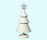 Tree w/ silver star, white