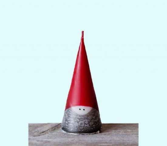 Tomte cone candle 2 3/4", 3-4 hrs, red