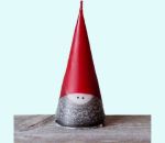 Tomte cone candle 6", 16-18 hrs, red