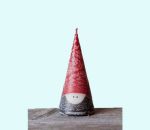 Tomte cone candle 2 3/4", 3-4 hrs, fros.red