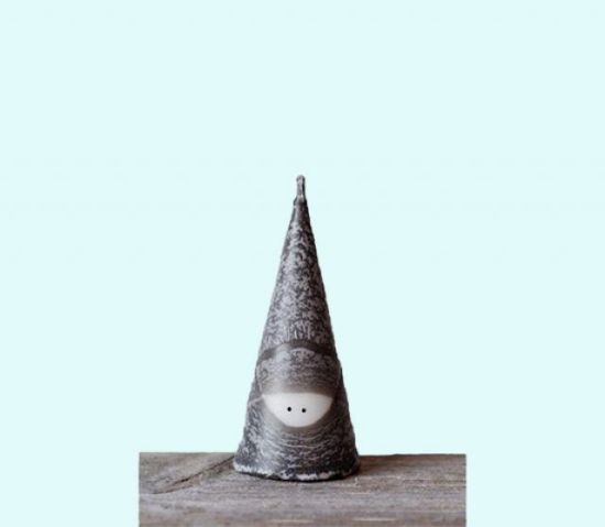 Tomte cone candle 2 3/4", 3-4 hrs, fros.grey