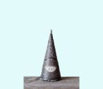 Tomte cone candle 2 3/4", 3-4 hrs, fros.grey