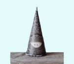 Tomte cone candle 4 3/8", 8-9 hrs, fros.grey