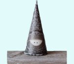 Tomte cone candle 6", 16-18 hrs, fros.grey