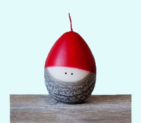 Tomte plump candle 2 3/4", 8 hrs, red