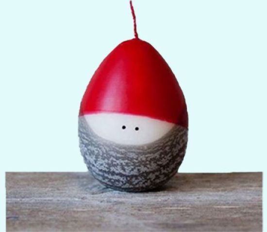 Tomte plump candle 4", 25 hrs, red