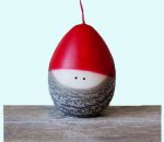 Tomte plump candle 4", 25 hrs, red