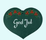 Heart w/ God Jul, green w/ lingonberry