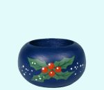 Votive c-h, blue w/ holly