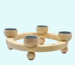 Ring c-h w/ natural cups, 4 T-light