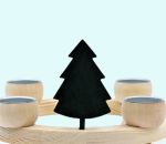 Trees to ring c-h T-light, set of 4 green