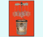 Candle lantern carousel, snowflake / town