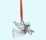 Christmas decoration, flying angel, silver