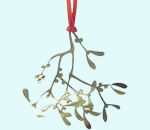 Christmas decoration, mistletoe, gold