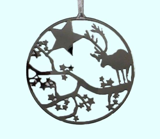 Christmas decoration, silver deer