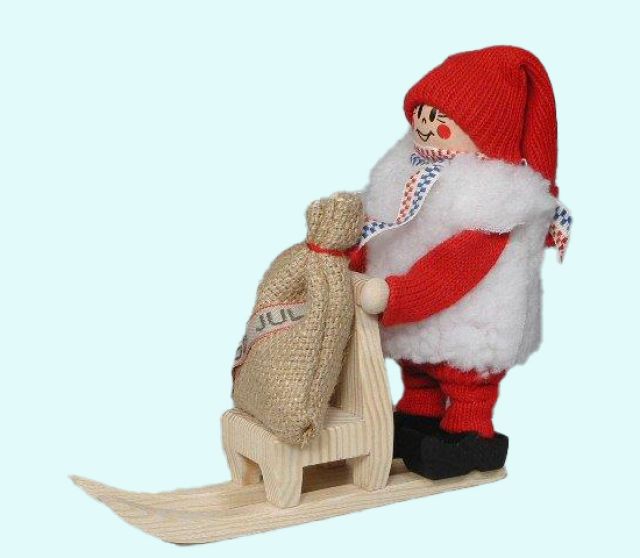 Tomte w/ sack on kicksled