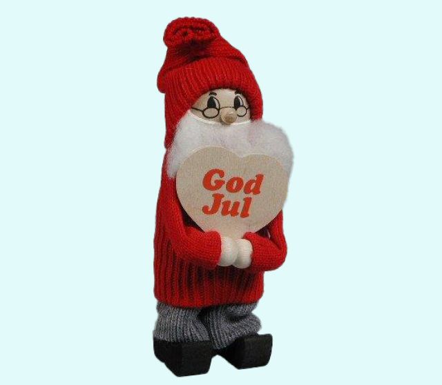 Tomte w/ God Jul heart, nat