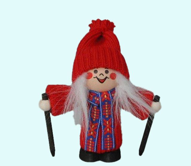 Tomte girl w/ hiking poles