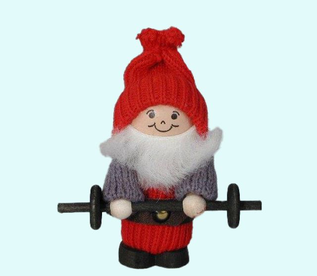 Tomte boy w/ barbell