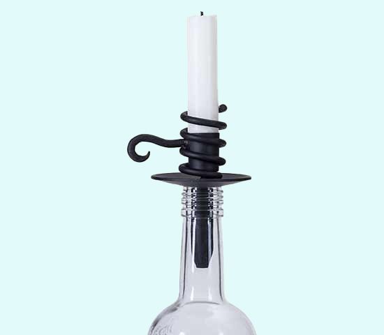 Candlestick in a bottle, black