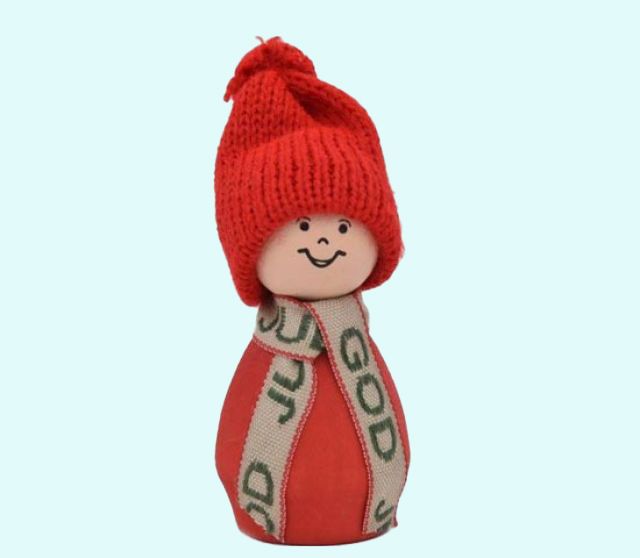 Tomte w/ God Jul scarf, red