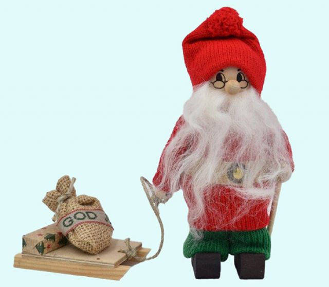 Tomte w/ sack on sled