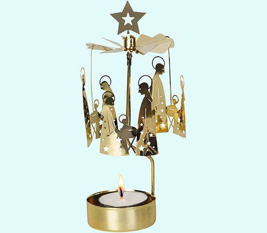 Party chime, nativity family gold