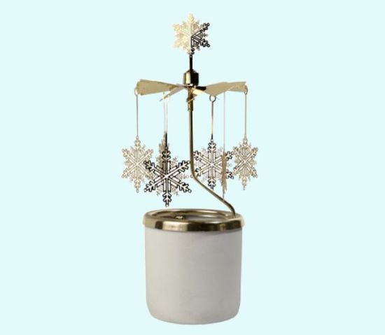 Party chime in ceramic cup, snowflake