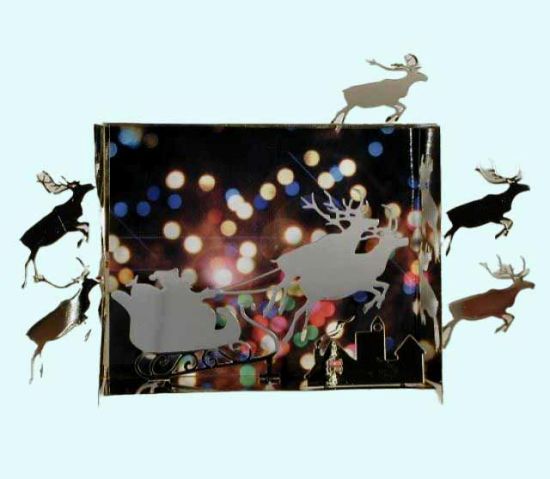 Mini world magnet, sleigh & reindeer