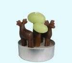 Decorative candle, moose & tree