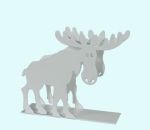 Napkin holder, white moose