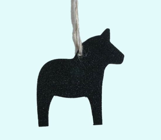 Horse metal ornament, black