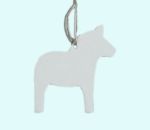 Horse metal ornament, white