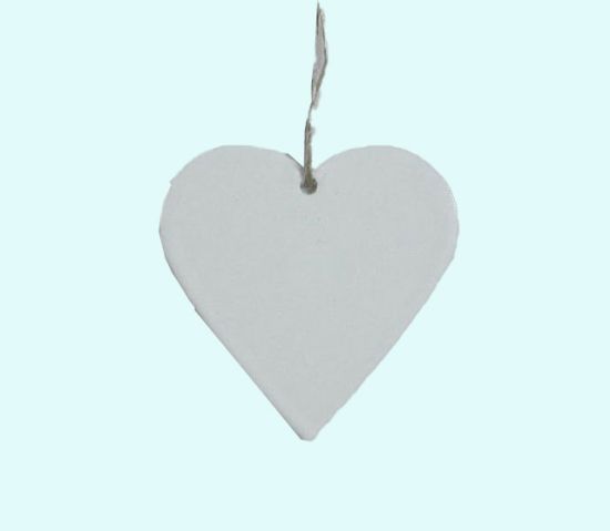 Heart metal ornament S, white