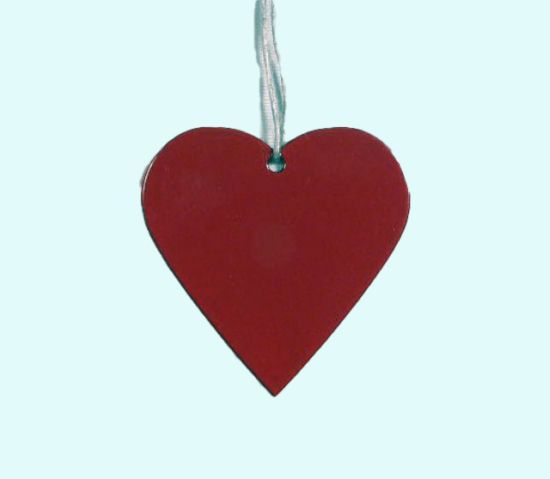 Heart metal ornament S, red