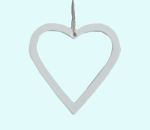 Heart metal ornament M, white