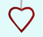 Heart metal ornament M, red