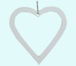 Heart metal ornament L, white