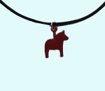 Necklace, red horse