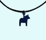 Necklace, blue horse