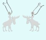 Earrings, white moose