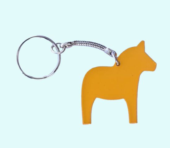 Keychain, yellow horse