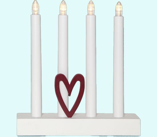 Advent c-h w/heart, 9", white