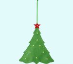 Hanging felt tree 12", green