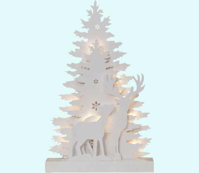 Tree & reindeer scene, 17 1/2"