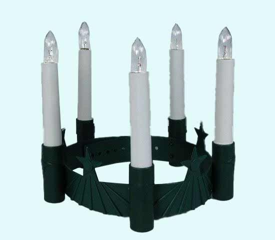 Lucia crown, green w/ star