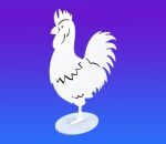 Rooster 12", white