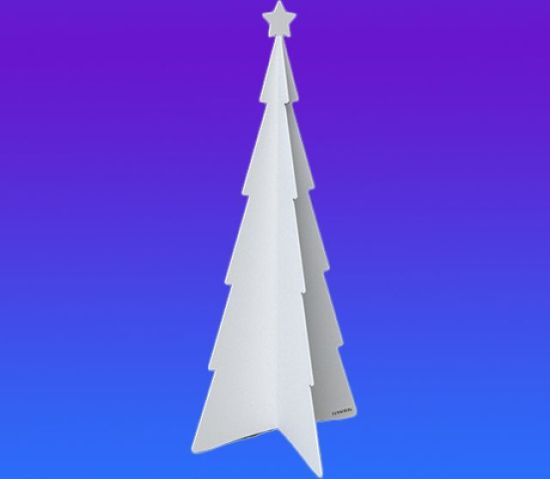 Tree w/star 3D 16", white