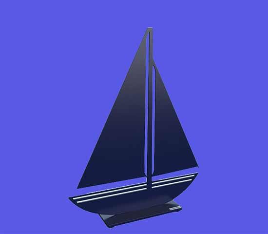 Sailboat 14", blue