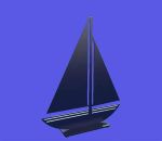 Sailboat 14", blue